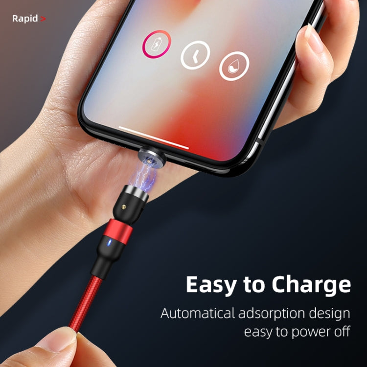1m 2A Output USB to 8 Pin Nylon Braided Rotate Magnetic Charging Cable(Black) - free shipping - PMC Jewellery - Order now!