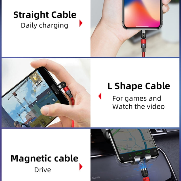 1m 2A Output USB to 8 Pin Nylon Braided Rotate Magnetic Charging Cable(Purple) - free shipping - PMC Jewellery - Order now!