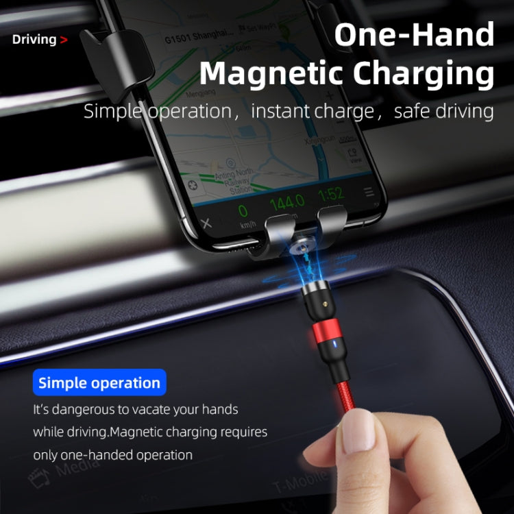 1m 2A Output USB to 8 Pin Nylon Braided Rotate Magnetic Charging Cable(Red) - Charging Cable & Head by PMC Jewellery | Online Shopping South Africa | PMC Jewellery | Buy Now Pay Later Mobicred