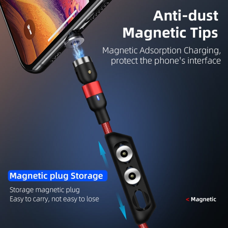 1m 2A Output USB to 8 Pin Nylon Braided Rotate Magnetic Charging Cable(Red) - Charging Cable & Head by PMC Jewellery | Online Shopping South Africa | PMC Jewellery | Buy Now Pay Later Mobicred