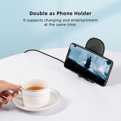 ROCK W30 15W Mobile Phone Wireless Charger Foldable Desktop Holder (Black) - Wireless Charger by ROCK | Online Shopping South Africa | PMC Jewellery | Buy Now Pay Later Mobicred