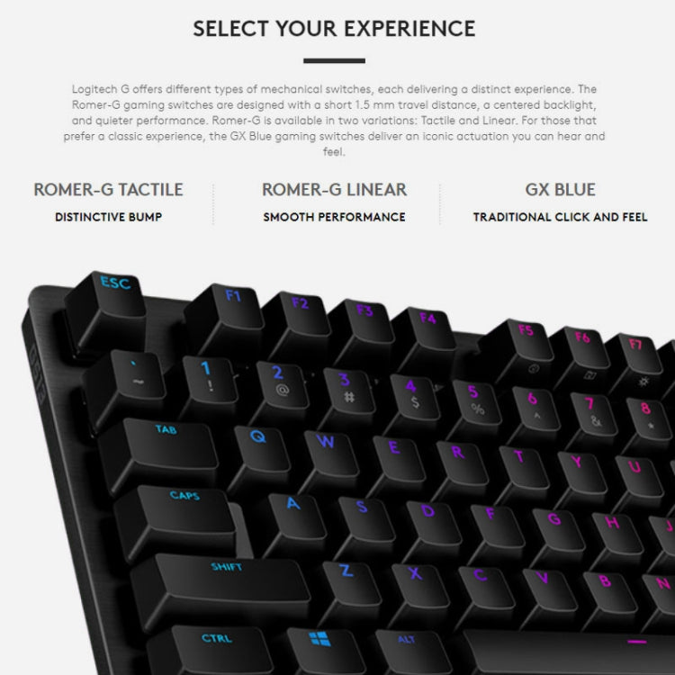 Logitech G512 RGB L-axis Mechanical Wired Gaming Keyboard, Length: 1.8m (Black) - Wired Keyboard by Logitech | Online Shopping South Africa | PMC Jewellery | Buy Now Pay Later Mobicred