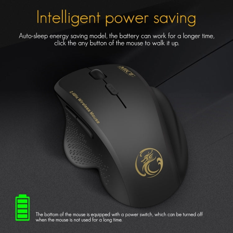 iMICE G6 Wireless Mouse 2.4G Office Mouse 6-button Gaming Mouse(Black) - free shipping - PMC TechLife - Order now!