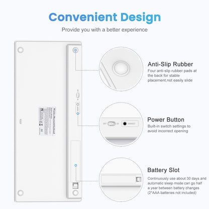 WB-8022 Ultra-thin Wireless Bluetooth Keyboard, German Keys(Silver) - Wireless Keyboard by PMC Jewellery | Online Shopping South Africa | PMC Jewellery | Buy Now Pay Later Mobicred
