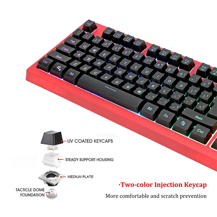 PK-870 USB Port RGB Lighting Mechanical Gaming Wired Keyboard (Black) - Wired Keyboard by PMC Jewellery | Online Shopping South Africa | PMC Jewellery | Buy Now Pay Later Mobicred