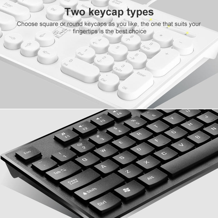 ZGB S500 Square Keycap Wired Keyboard + Mouse Set (Black) - free shipping - PMC Jewellery - Order now!