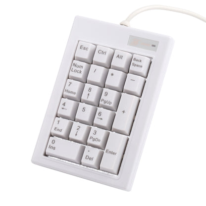 DX-21A 21-keys USB Wired Mechanical Black Shaft Mini Numeric Keyboard(White) - Mini Keyboard by PMC Jewellery | Online Shopping South Africa | PMC Jewellery | Buy Now Pay Later Mobicred