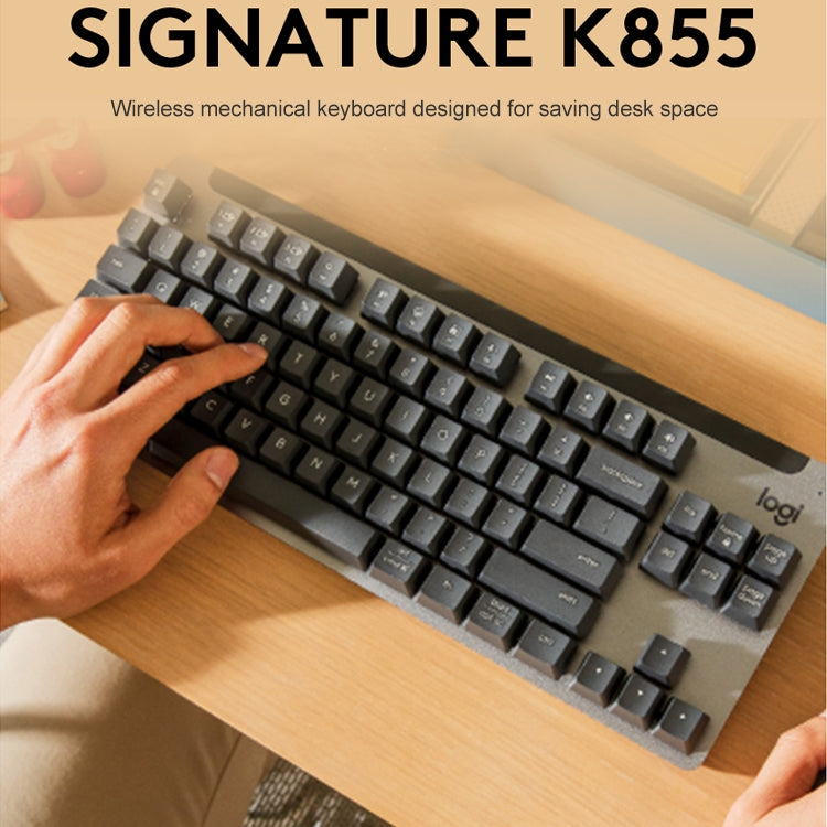 Logitech K855 Wireless Bluetooth Dual Mode Silent Mechanical Keyboard (Black) - Wireless Keyboard by Logitech | Online Shopping South Africa | PMC Jewellery | Buy Now Pay Later Mobicred