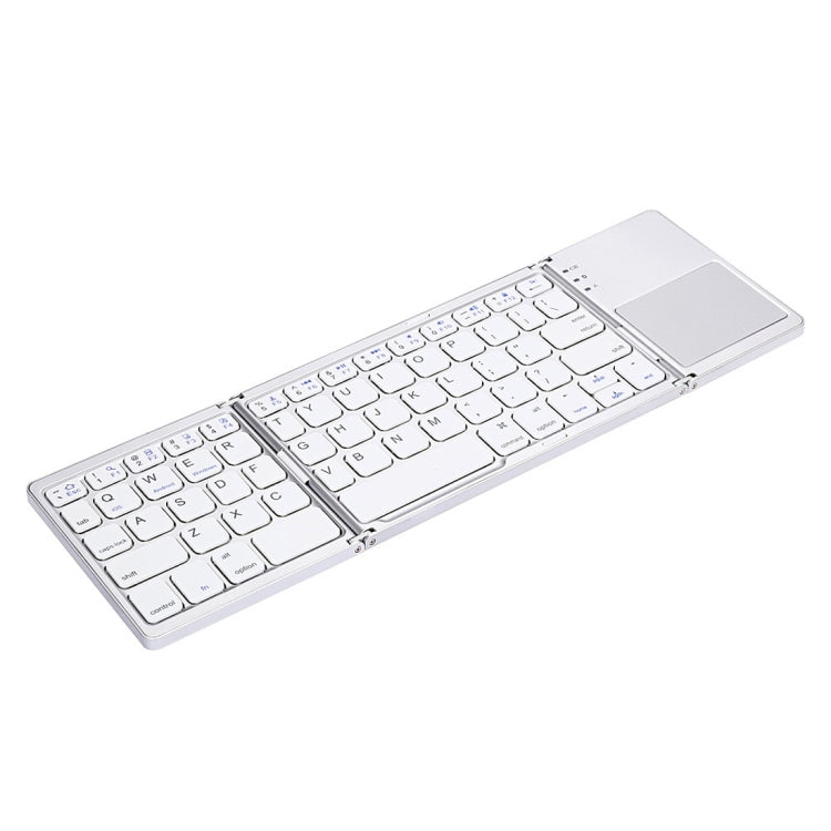 B033 Rechargeable 3-Folding 64 Keys Bluetooth Wireless Keyboard with Touchpad(Silver) - Wireless Keyboard by PMC Jewellery | Online Shopping South Africa | PMC Jewellery | Buy Now Pay Later Mobicred