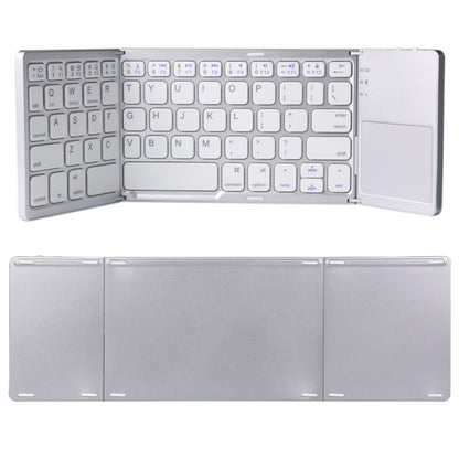 B033 Rechargeable 3-Folding 64 Keys Bluetooth Wireless Keyboard with Touchpad(Silver) - Wireless Keyboard by PMC Jewellery | Online Shopping South Africa | PMC Jewellery | Buy Now Pay Later Mobicred