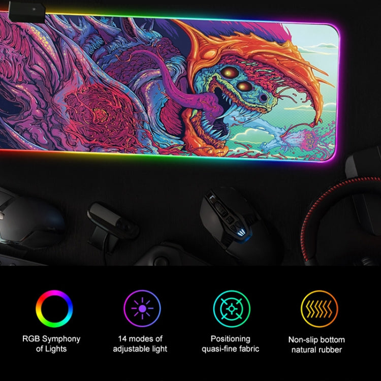 Computer Monster Pattern Illuminated Mouse Pad, Size: 90 x 40 x 0.4cm - Mouse Pads by PMC TechLife | Online Shopping South Africa | PMC TechLife | Buy Now Pay Later Mobicred