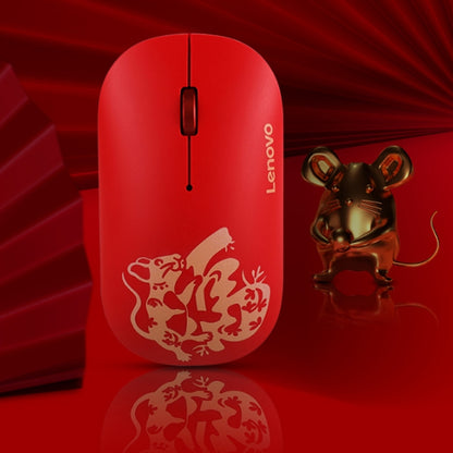 Lenovo Air Handle Lightweight Portable Mute Wireless Mouse, Blessing Mouse Version (Red) - Wireless Mice by Lenovo | Online Shopping South Africa | PMC Jewellery | Buy Now Pay Later Mobicred