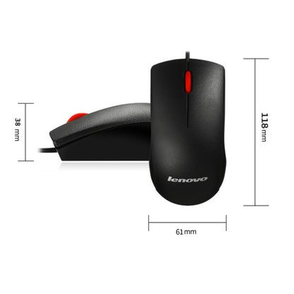 Lenovo M120 Pro Fashion Office Red Dot Wired Mouse (Black) - Wired Mice by Lenovo | Online Shopping South Africa | PMC Jewellery | Buy Now Pay Later Mobicred