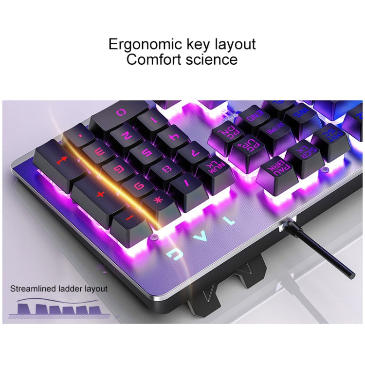 YINDIAO K002 USB Wired Mechanical Feel RGB Backlight Keyboard + Optical Silent Mouse + Headset Set(Black) - Wired Keyboard by YINDIAO | Online Shopping South Africa | PMC Jewellery | Buy Now Pay Later Mobicred