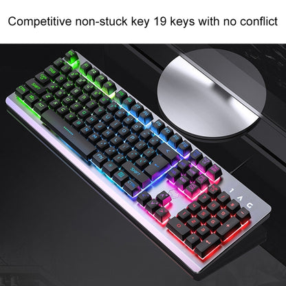 YINDIAO K002 USB Wired Mechanical Feel RGB Backlight Keyboard + Optical Mouse + Headset Set(Black) - Wired Keyboard by YINDIAO | Online Shopping South Africa | PMC Jewellery | Buy Now Pay Later Mobicred