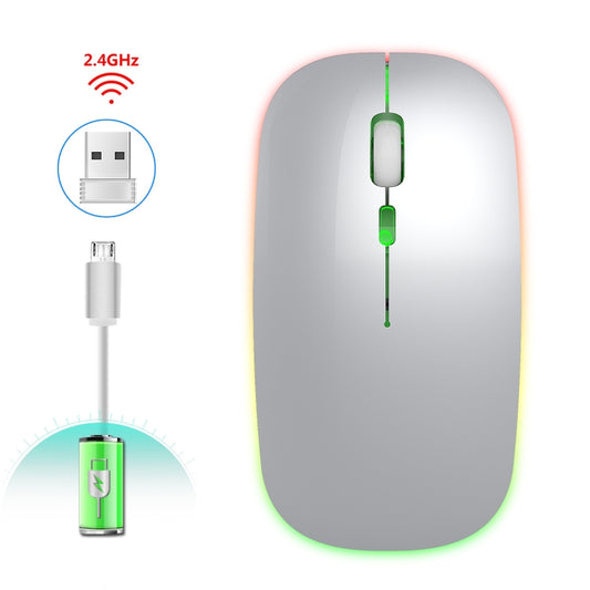 HXSJ M40 4 Key 2.4G Colorful Wireless Silent Mouse (Silver) - Wireless Mice by HXSJ | Online Shopping South Africa | PMC Jewellery | Buy Now Pay Later Mobicred