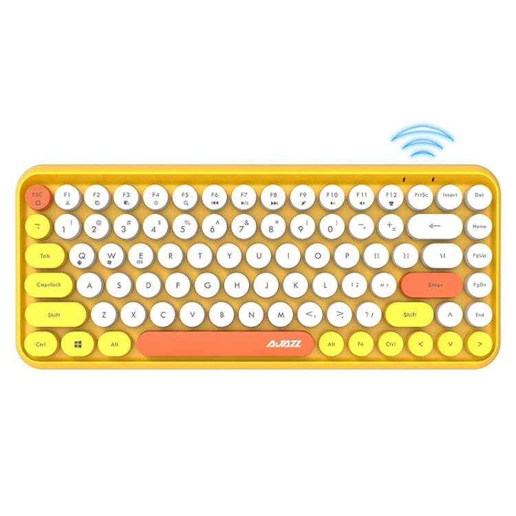 Ajazz 308I 84 Keys Tablet Mobile Phone Computer Household Office Bluetooth Keyboard(Yellow) - Wireless Keyboard by Ajazz | Online Shopping South Africa | PMC Jewellery | Buy Now Pay Later Mobicred