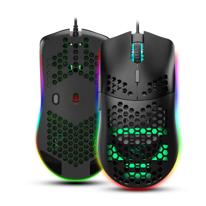 HXSJ J900 6 Keys RGB Lighting Programmable Gaming Wired Mouse (Black) - Wired Mice by HXSJ | Online Shopping South Africa | PMC Jewellery | Buy Now Pay Later Mobicred