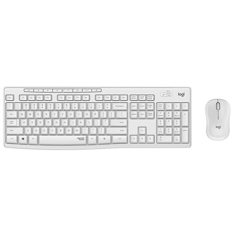 Logitech MK295 USB Wireless Silence Keyboard Mouse Set (White) - Wireless Keyboard by Logitech | Online Shopping South Africa | PMC Jewellery | Buy Now Pay Later Mobicred