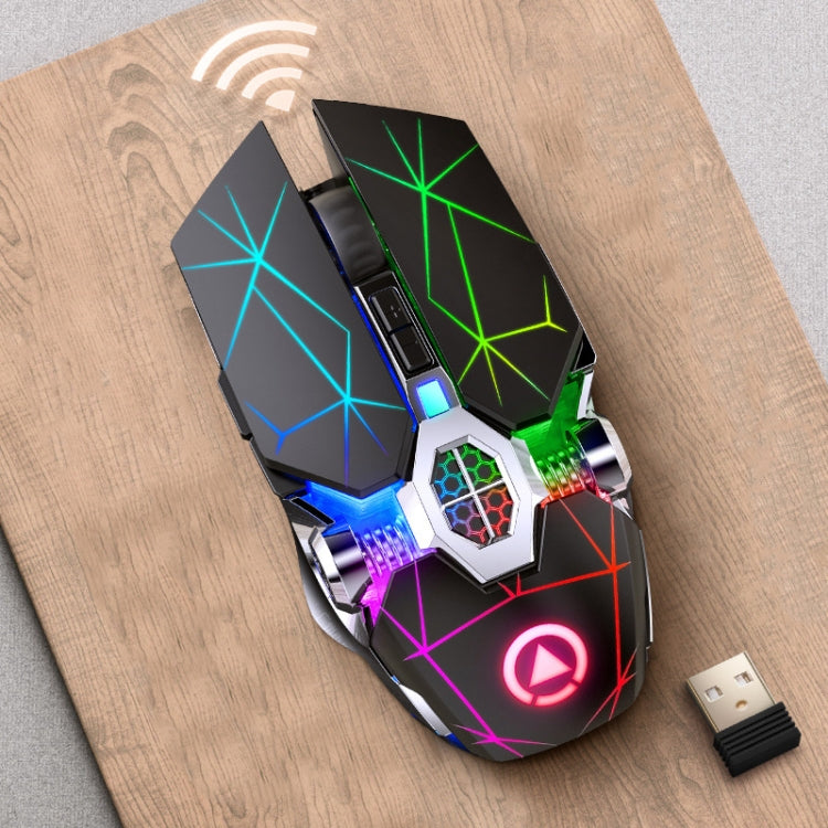 YINDIAO A7 2.4GHz 1600DPI 3-modes Adjustable 7-keys Rechargeable RGB Light Wireless Silent Gaming Mouse (Black) - Wireless Mice by YINDIAO | Online Shopping South Africa | PMC Jewellery | Buy Now Pay Later Mobicred