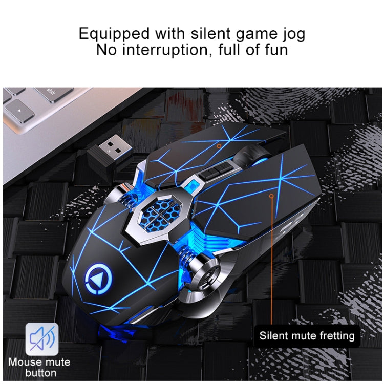 YINDIAO A7 2.4GHz 1600DPI 3-modes Adjustable 7-keys Rechargeable RGB Light Wireless Silent Gaming Mouse (Black) - Wireless Mice by YINDIAO | Online Shopping South Africa | PMC Jewellery | Buy Now Pay Later Mobicred