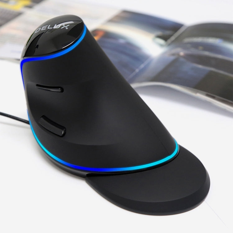 DELUX M618 Plus Wired Blue Version Optical Mouse Ergonomic Vertical Mouse 1600DPI - free shipping - PMC Jewellery - Order now!