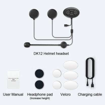 Dier DK12 800m Helmet Wireless Bluetooth Headset 5.0 Waterproof Double Motorcycle Call Headset With Intercom Function - Motorcycle Walkie Talkie by PMC Jewellery | Online Shopping South Africa | PMC Jewellery | Buy Now Pay Later Mobicred