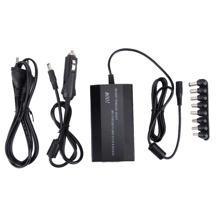 Laptop Notebook Power 100W Universal Charger with Car Charger & AC Power Adapter & 8 Power Adapters & 1 USB Port for Samsung, Sony, Asus, Acer, IBM, HP, DELL, UK Plug - Universal Power Adapter by PMC Jewellery | Online Shopping South Africa | PMC Jewellery | Buy Now Pay Later Mobicred