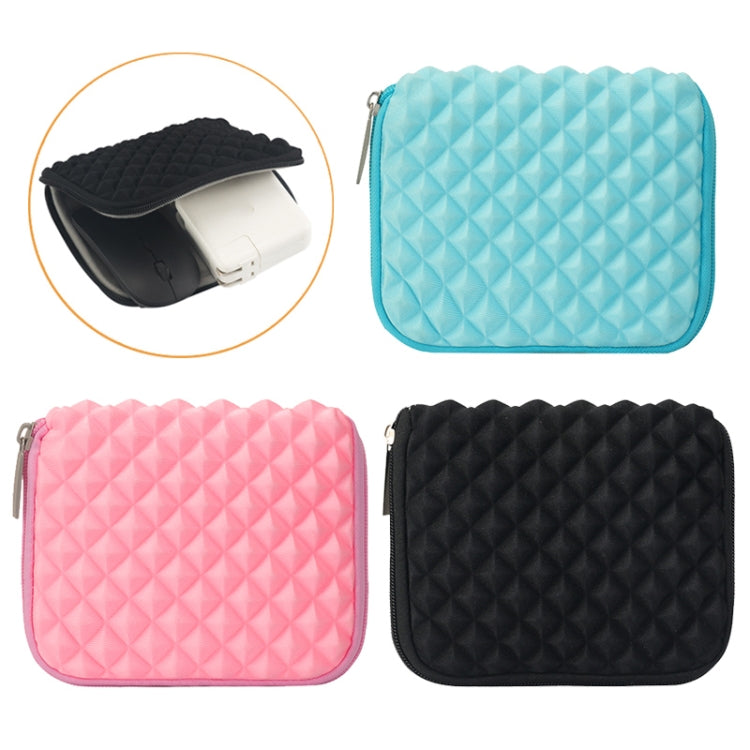 Diamond Texture Laptop Power Bag, Size: 16 x 13 x 1.5cm (Black) - Other by PMC TechLife | Online Shopping South Africa | PMC TechLife | Buy Now Pay Later Mobicred