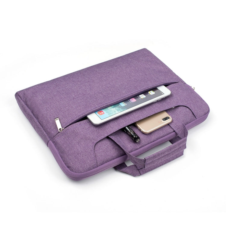 Portable One Shoulder Handheld Zipper Laptop Bag, For 13.3 inch and Below Macbook, Samsung, Lenovo, Sony, DELL Alienware, CHUWI, ASUS, HP (Purple) - 13.3 inch by PMC Jewellery | Online Shopping South Africa | PMC Jewellery | Buy Now Pay Later Mobicred
