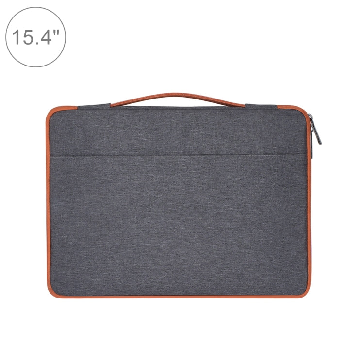 15.4 inch Fashion Casual Polyester + Nylon Laptop Handbag Briefcase Notebook Cover Case, For Macbook, Samsung, Lenovo, Xiaomi, Sony, DELL, CHUWI, ASUS, HP (Grey) - 15 inch by PMC Jewellery | Online Shopping South Africa | PMC Jewellery | Buy Now Pay Later Mobicred