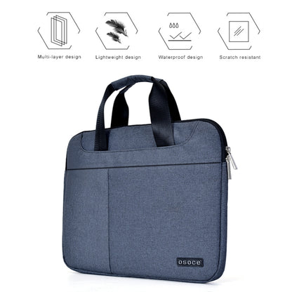 OSOCE S63 Breathable Wear-resistant Shoulder Handheld Zipper Laptop Bag For 15 inch and Below Macbook, Samsung, Lenovo, Sony, DELL Alienware, CHUWI, ASUS, HP (Blue) - 15 inch by OSOCE | Online Shopping South Africa | PMC Jewellery | Buy Now Pay Later Mobicred