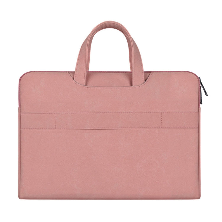 ST06 Waterproof PU Leather Zipper Hidden Portable Strap One-shoulder Handbag for 15.6 inch Laptops, with Suitcase Belt (Pink) - 15.6 - 17 inch by PMC Jewellery | Online Shopping South Africa | PMC Jewellery | Buy Now Pay Later Mobicred