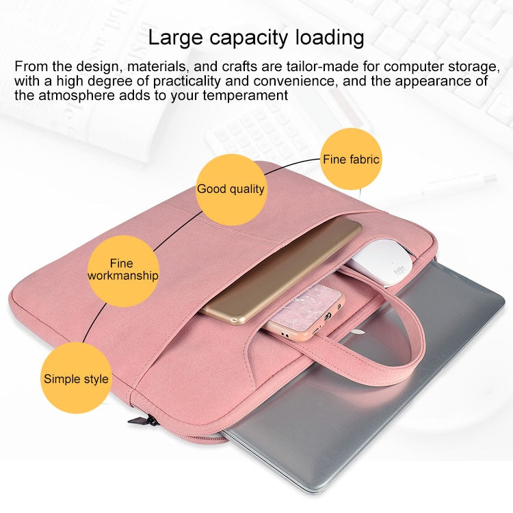 ST06S Waterproof PU Leather Zipper Hidden Portable Strap One-shoulder Handbag for 13.3 inch Laptops, with Magic Stick & Suitcase Belt (Pink) - 13.3 inch by PMC Jewellery | Online Shopping South Africa | PMC Jewellery | Buy Now Pay Later Mobicred