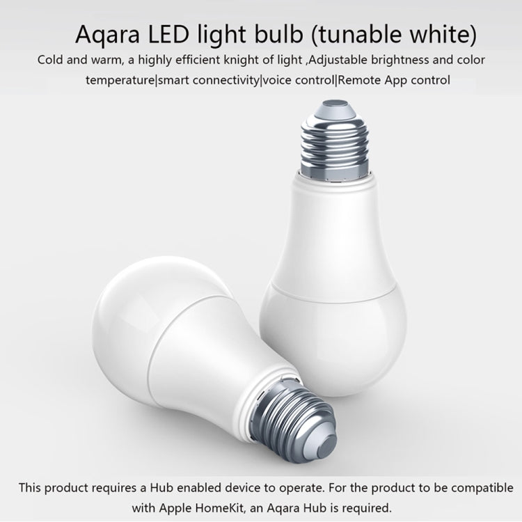 Original Xiaomi Youpin Aqara 9W E27 2700K-6500K 806LM LED Light Bulb, HomeKit APP Control(White) - LED Blubs & Tubes by Xiaomi | Online Shopping South Africa | PMC Jewellery | Buy Now Pay Later Mobicred