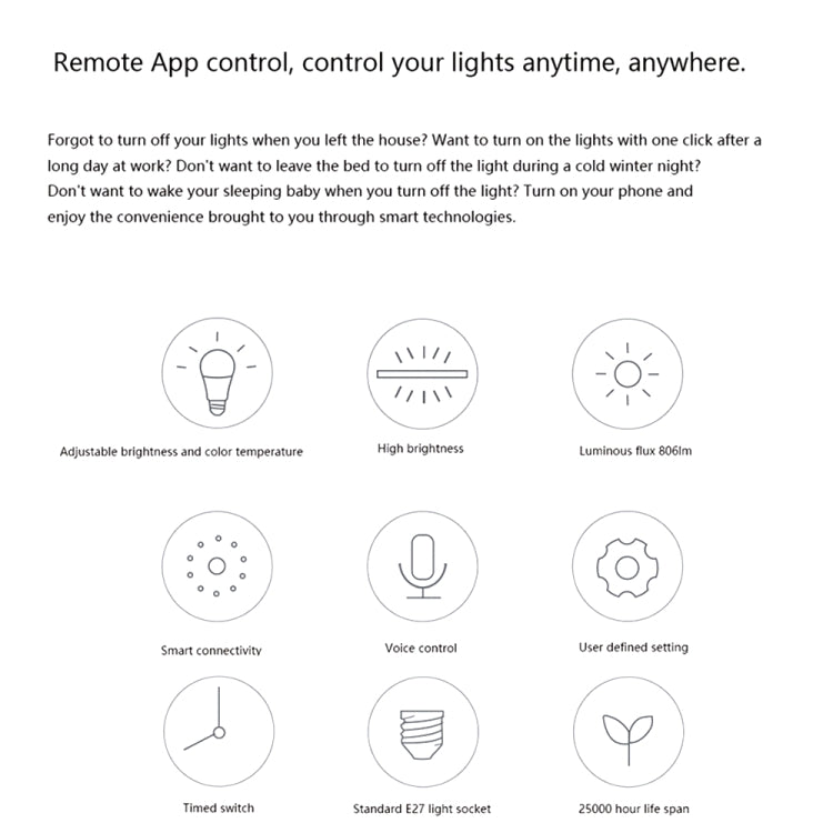 Original Xiaomi Youpin Aqara 9W E27 2700K-6500K 806LM LED Light Bulb, HomeKit APP Control(White) - LED Blubs & Tubes by Xiaomi | Online Shopping South Africa | PMC Jewellery | Buy Now Pay Later Mobicred