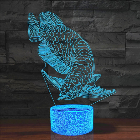 Fish Shape 3D Colorful LED Vision Light Table Lamp, Crack Remote Control Version - Novelty Lighting by PMC Jewellery | Online Shopping South Africa | PMC Jewellery | Buy Now Pay Later Mobicred