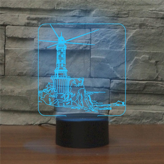 Lighthouse Shape 3D Colorful LED Vision Light Table Lamp, USB Touch Version - Novelty Lighting by PMC Jewellery | Online Shopping South Africa | PMC Jewellery | Buy Now Pay Later Mobicred