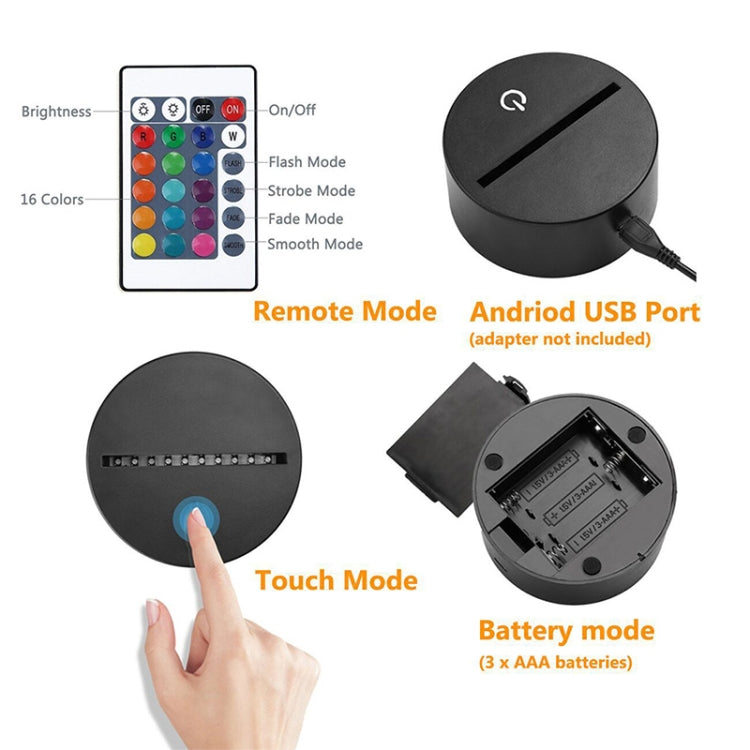 Umbrella Shape 3D Colorful LED Vision Light Table Lamp, USB Touch Version - Novelty Lighting by PMC TechLife | Online Shopping South Africa | PMC TechLife | Buy Now Pay Later Mobicred