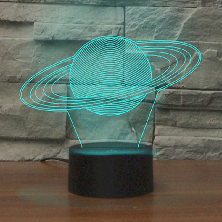 Saturn Shape 3D Colorful LED Vision Light Table Lamp, USB & Battery Version - Novelty Lighting by PMC TechLife | Online Shopping South Africa | PMC TechLife | Buy Now Pay Later Mobicred