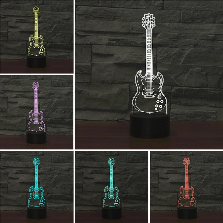Five-string Guitar Shape 3D Colorful LED Vision Light Table Lamp, USB & Battery Version - Novelty Lighting by PMC TechLife | Online Shopping South Africa | PMC TechLife | Buy Now Pay Later Mobicred