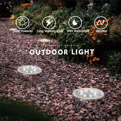 2 PCS 10 LEDs Solar Powered Buried Light Under Ground Lamp IP65 Waterproof Outdoor Garden Street Light (White Light) - Buried Lights by PMC Jewellery | Online Shopping South Africa | PMC Jewellery