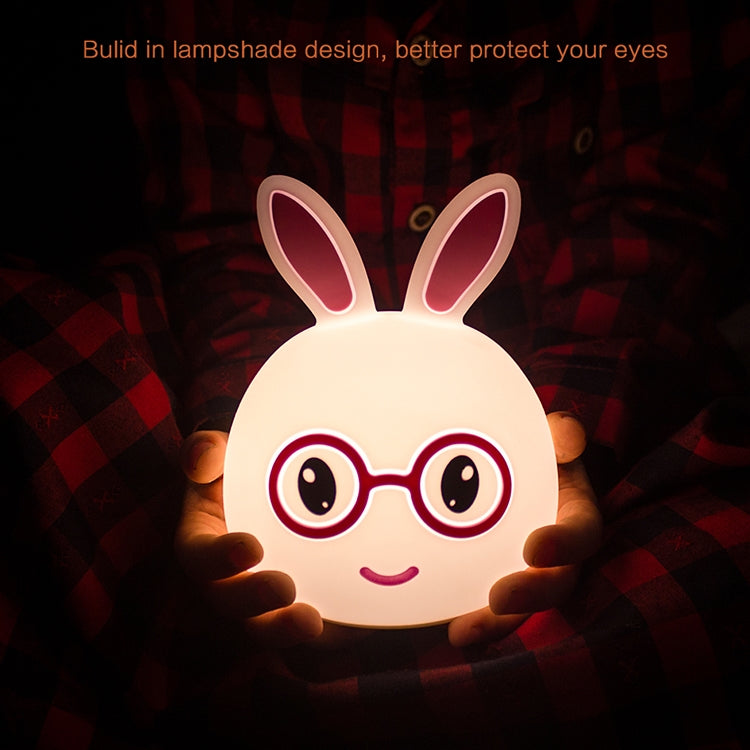 Happy Rabbit Creative Touch 3D LED Decorative Night Light, USB Charging Version (Pink) - Night Lights by PMc TechLife | Online Shopping South Africa | PMc TechLife | Buy Now Pay Later Mobicred