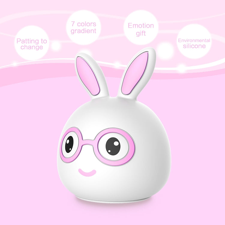 Happy Rabbit Creative Touch 3D LED Decorative Night Light, USB Charging Version (Pink) - Night Lights by PMc TechLife | Online Shopping South Africa | PMc TechLife | Buy Now Pay Later Mobicred