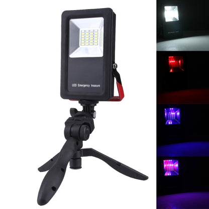 30W IP65 Waterproof USB Charging Floodlight, 24 LEDs SMD5730 2400LM 6000-6500K Red and Blue Light Flashing Warning Lights Portable with Holder - Floodlights by PMC Jewellery | Online Shopping South Africa | PMC Jewellery | Buy Now Pay Later Mobicred