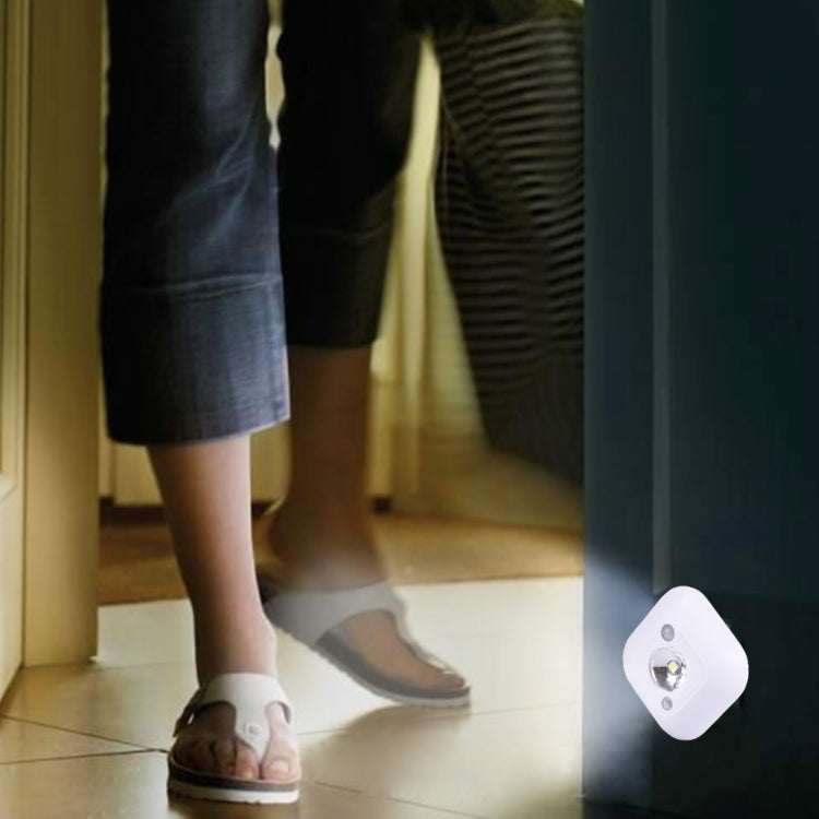 White Light Mini Human Body Motion Induction Ceiling Night Light , Porch Wall Lamps for Cabinets / Bedroom / Bathroom / Living Room, Sensor Distance: 2-3m(White) - Sensor LED Lights by PMC Jewellery | Online Shopping South Africa | PMC Jewellery | Buy Now Pay Later Mobicred