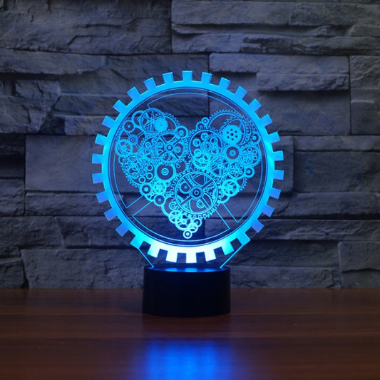 Gear Heart Shape 3D Colorful LED Vision Light Table Lamp, USB Touch Version - Novelty Lighting by PMC Jewellery | Online Shopping South Africa | PMC Jewellery | Buy Now Pay Later Mobicred