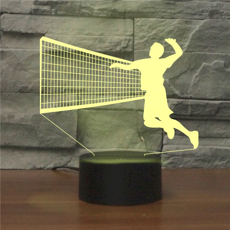 Playing Volleyball Shape 3D Colorful LED Vision Light Table Lamp, USB & Battery Version - Novelty Lighting by PMC TechLife | Online Shopping South Africa | PMC TechLife | Buy Now Pay Later Mobicred