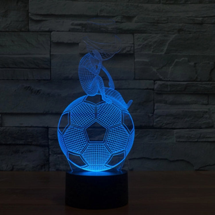 Thinking Football Style 3D Touch Switch Control LED Light Desk Lamp , 7 Colour Discoloration Creative Visual Stereo Lamp Night Light - Novelty Lighting by PMC TechLife | Online Shopping South Africa | PMC TechLife | Buy Now Pay Later Mobicred
