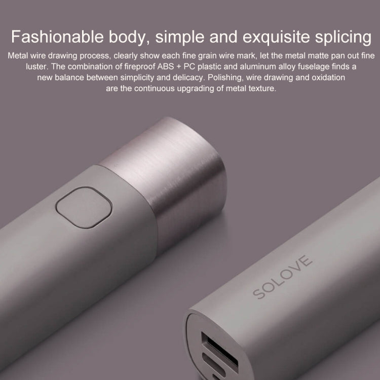 Original Xiaomi Youpin SOLOVE LED Flashlight 3000mAh USB Multi-function Portable Lighting(Purple) - LED Flashlight by Xiaomi | Online Shopping South Africa | PMC Jewellery | Buy Now Pay Later Mobicred